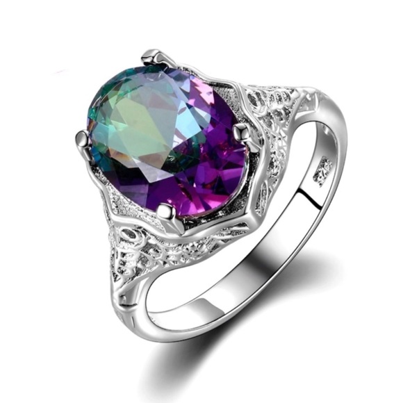 Jewelry - Genuine Fire Mystic Topaz Sterling Silver Ring